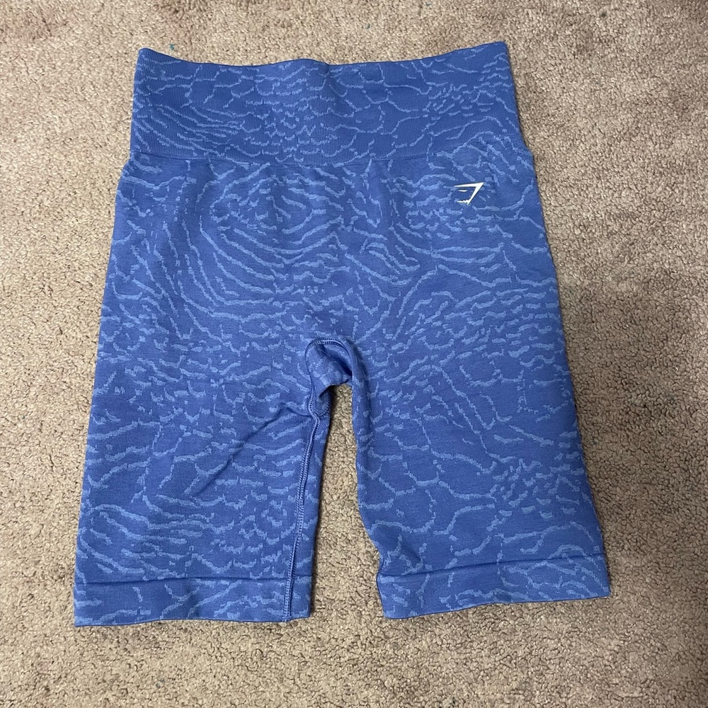 Gymshark blue animal print butt scrunch biker shorts